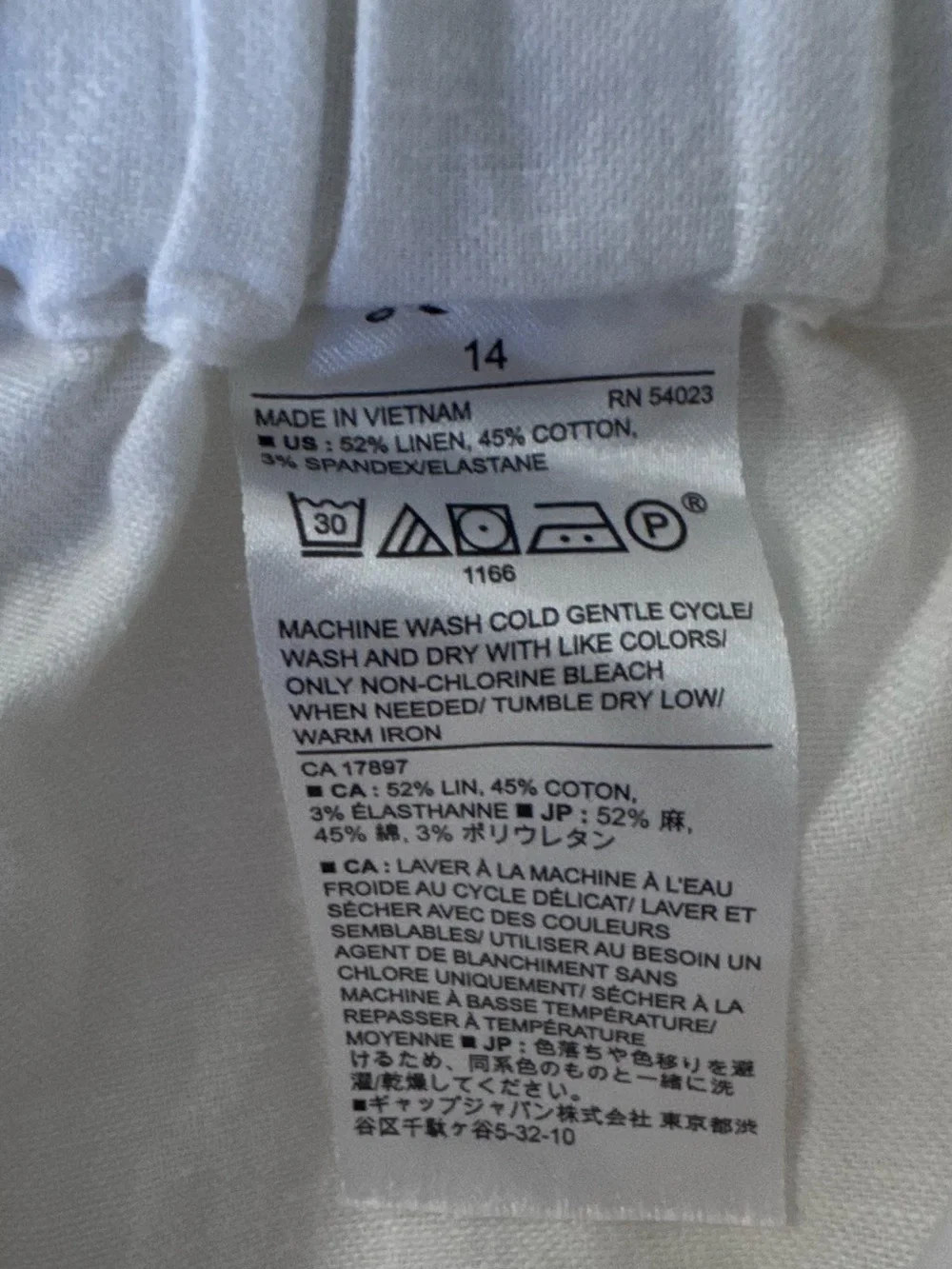 Banana Republic White Linen Blend Cropped Wide Leg Pants 14